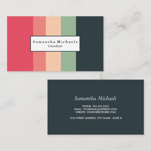 Cartes de visite de blocs de couleurs gais (Devant / Derrière)