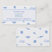 Cartes de visite de Blue Beach Seashells (Devant / Derrière)