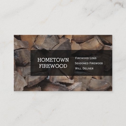 Cartes de visite de bois de chauffage (Devant)