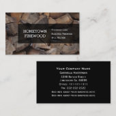 Cartes de visite de bois de chauffage (Devant / Derrière)