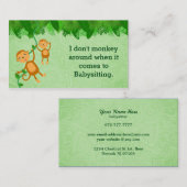 Cartes de visite de bonne d'enfants (Devant / Derrière)