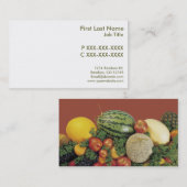 Cartes de visite de boudins de fruits sur mesure (Devant / Derrière)