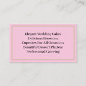 Cartes de visite de boulangerie (Dos)