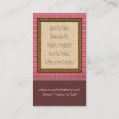 Cartes de visite de boulangerie (Dos)