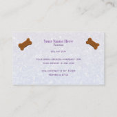 Cartes de visite de boulangerie de chien (Dos)