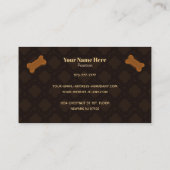 Cartes de visite de boulangerie de chien (Dos)