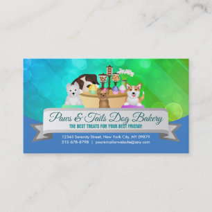 Cartes de visite de boulangerie de chien