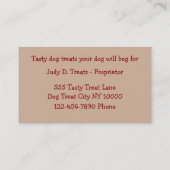 Cartes de visite de boulangerie de chien (Dos)