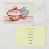 Cartes de visite de boulangerie de Cupcake (Devant / Derrière)