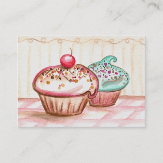 Cartes de visite de boulangerie de Cupcake (Devant)