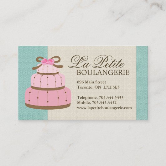 Cartes de visite de boulangerie de gâteau (Devant)