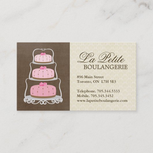 Cartes de visite de boulangerie de gâteau (Devant)