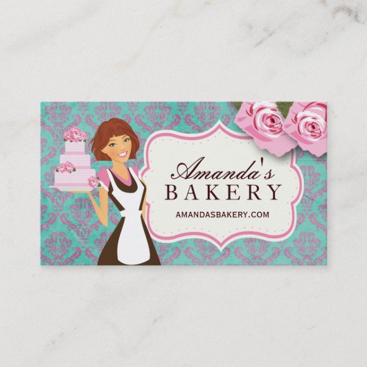 Cartes de visite de boulangerie de gâteau (Devant)