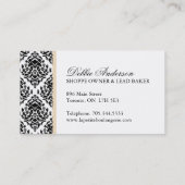 Cartes de visite de boulangerie de gâteau de (Dos)