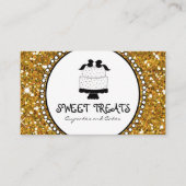 Cartes de visite de boulangerie de gâteau de noir (Devant)