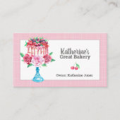 Cartes de visite de boulangerie Floral Cake Stand (Devant)