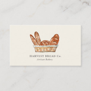 Cartes de visite de boulangerie pour pains rustiqu