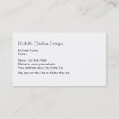 Cartes de visite de boutique de mode (Dos)