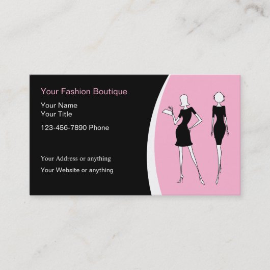 Cartes de visite de boutique de mode (Devant)