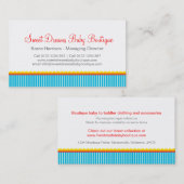 Cartes de visite de boutique d'habillement ou de (Devant / Derrière)