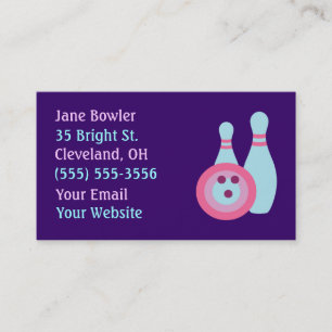 Cartes de visite de Bowling Ball et Pins