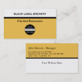 Cartes de visite de brasserie (Devant / Derrière)