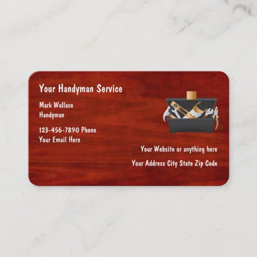 Cartes de visite de bricoleur (Devant)