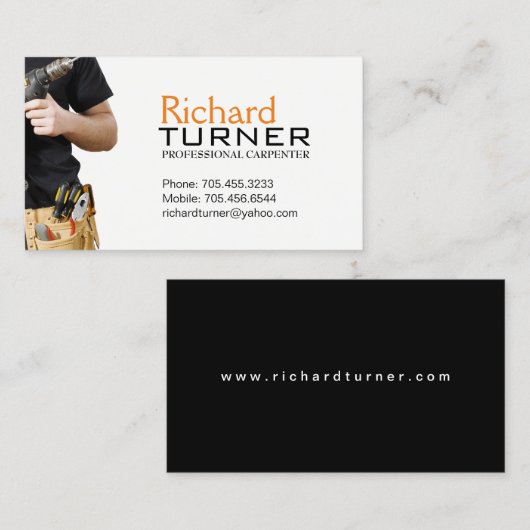 Cartes de visite de bricoleur (Devant / Derrière)