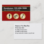 Cartes de visite de bricoleur (Devant / Derrière)