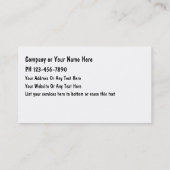 Cartes de visite de bricoleur (Dos)