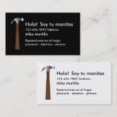 Cartes de visite de bricoleur de langue espagnole (Devant / Derrière)
