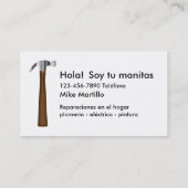 Cartes de visite de bricoleur de langue espagnole (Dos)