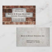Cartes de visite de brique de maçon et de (Devant / Derrière)