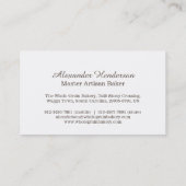 Cartes de visite de brun de grain de blé de (Dos)