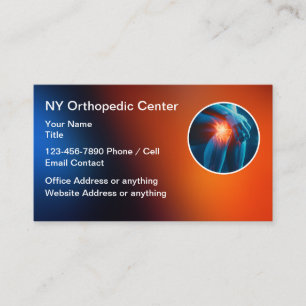 Cartes de visite de cabinet de médecin orthopédiqu