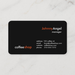 Cartes de visite de café