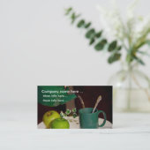 Cartes de visite de café aux fruits pommes (Debout devant)