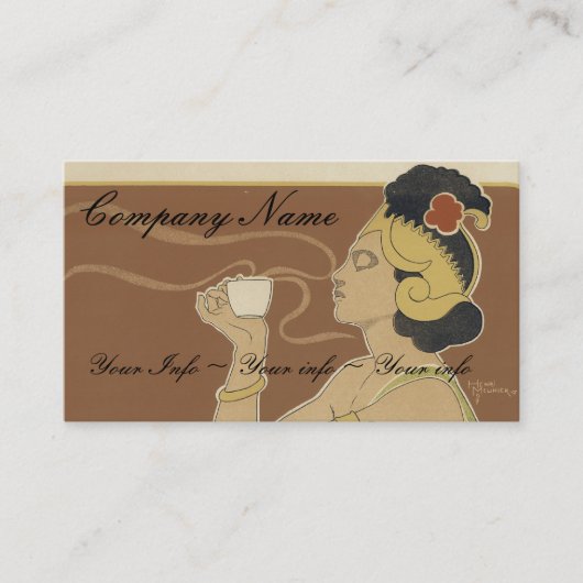Cartes de visite de café ou de thé - art Nouveau (Devant)