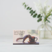 Cartes de visite de café-restaurant ou de café (Debout devant)