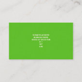 Cartes de visite de cafés {Lime Green} (Dos)