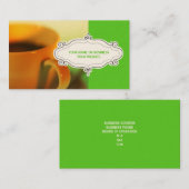 Cartes de visite de cafés {Lime Green} (Devant / Derrière)