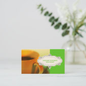 Cartes de visite de cafés {Lime Green} (Debout devant)