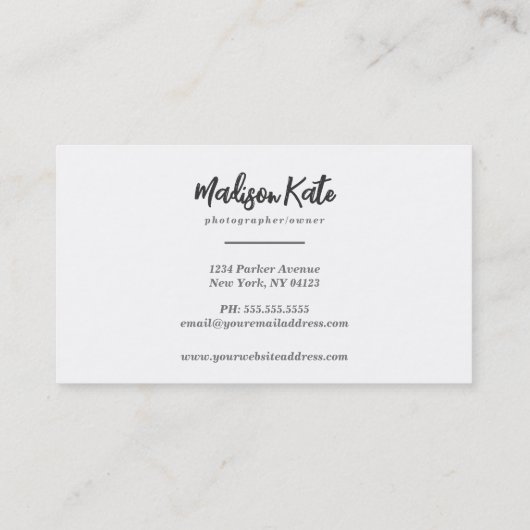 Cartes de visite de caméra | Photographie (Dos)