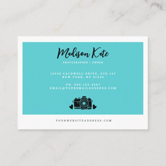 Cartes de visite de caméra tout simplement chic (Dos)