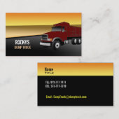 Cartes de visite de camion à benne basculante (Devant / Derrière)
