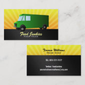 Cartes de visite de camion de nourriture verte (Devant / Derrière)