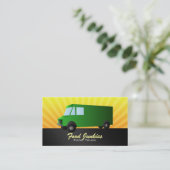 Cartes de visite de camion de nourriture verte (Debout devant)