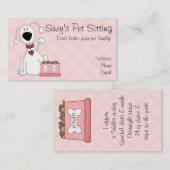 Cartes de visite de caniche de bande dessinée (Devant / Derrière)