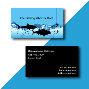 Cartes de visite de capitaine de bateau de pêche e