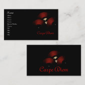Cartes de visite de Carpe Diem de mascarade (Devant / Derrière)